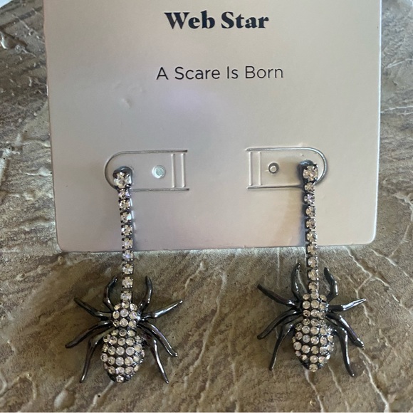 Sugarfix Baublebar Spider Crystal Drop Post Halloween Earrings NWT - Picture 3 of 8